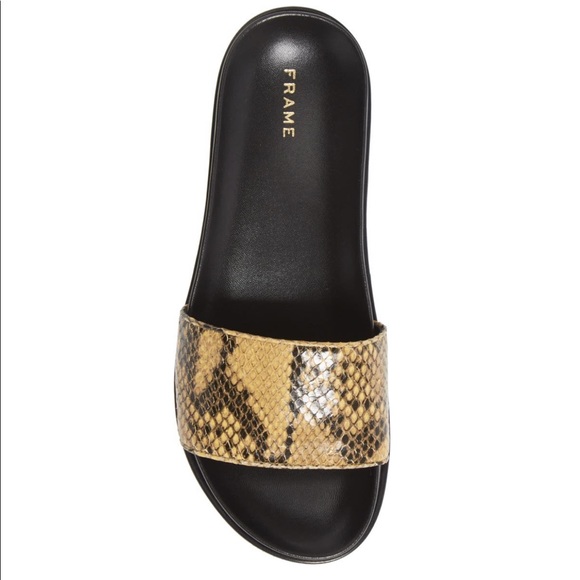 Frame Le Osborne Python-Embossed Leather Slides - Picture 4 of 14